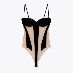 Zara Black & Mesh Bodysuit